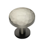 M Marcus Heritage Brass Hammered Design Round Cabinet Knob with Rose 32mm 